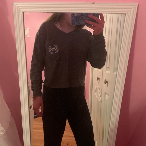 PINK Victoria's Secret Tops - PINK gray long sleeve shirt